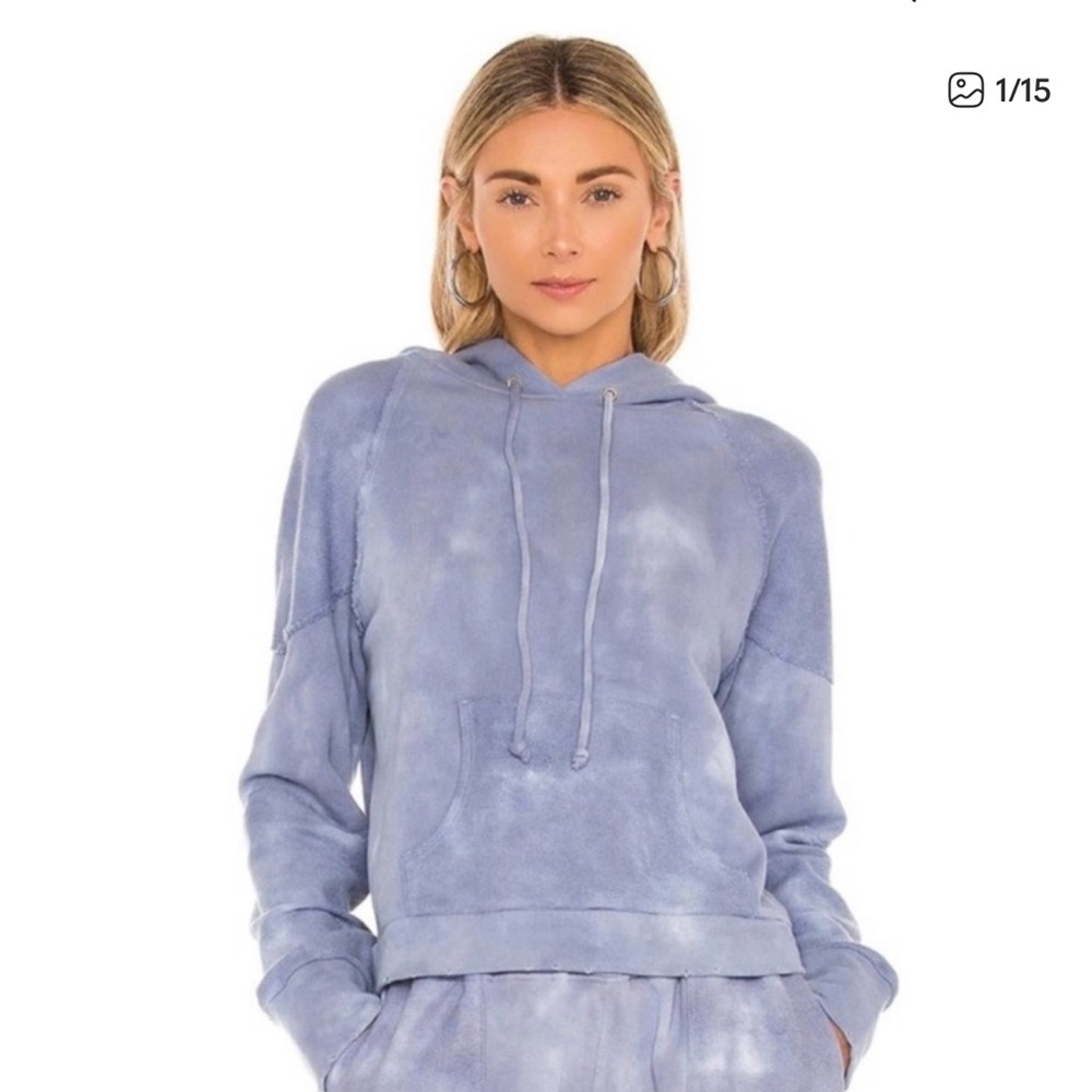 LoveShackFancy Lavender Tie-Dye Cropped Hoodie